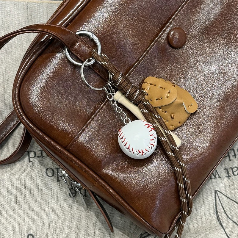 Bag Charm | Mini Baseball, Pretzel Puff, Heart Keychain Accessory