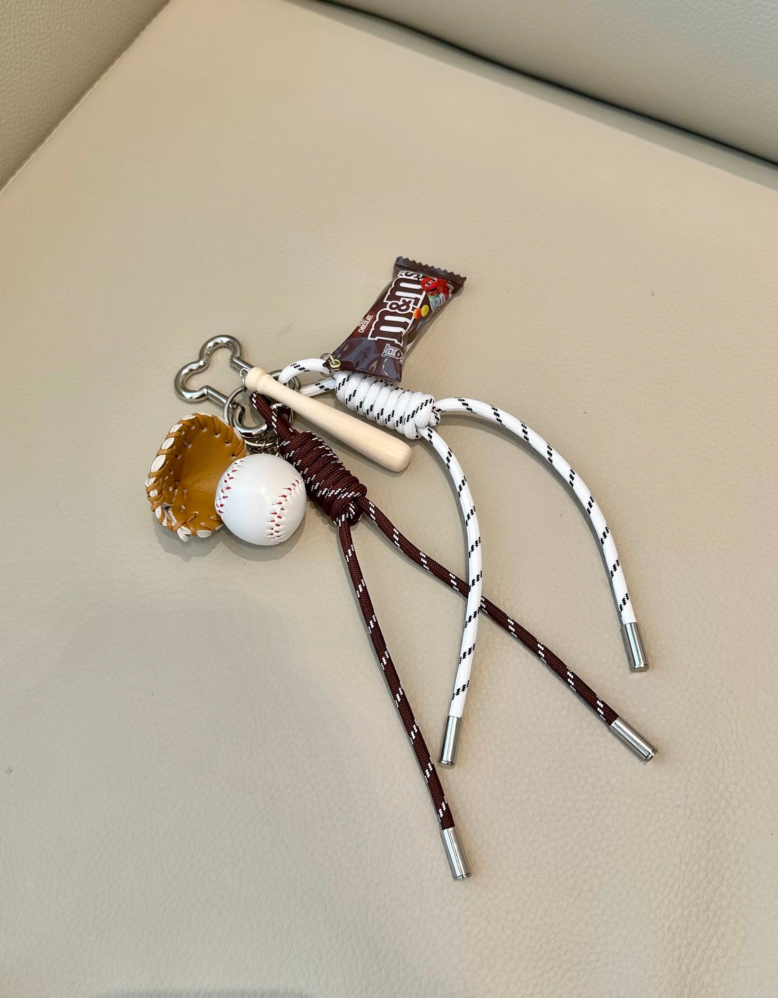 Bag Charm | Mini Baseball, Pretzel Puff, Heart Keychain Accessory