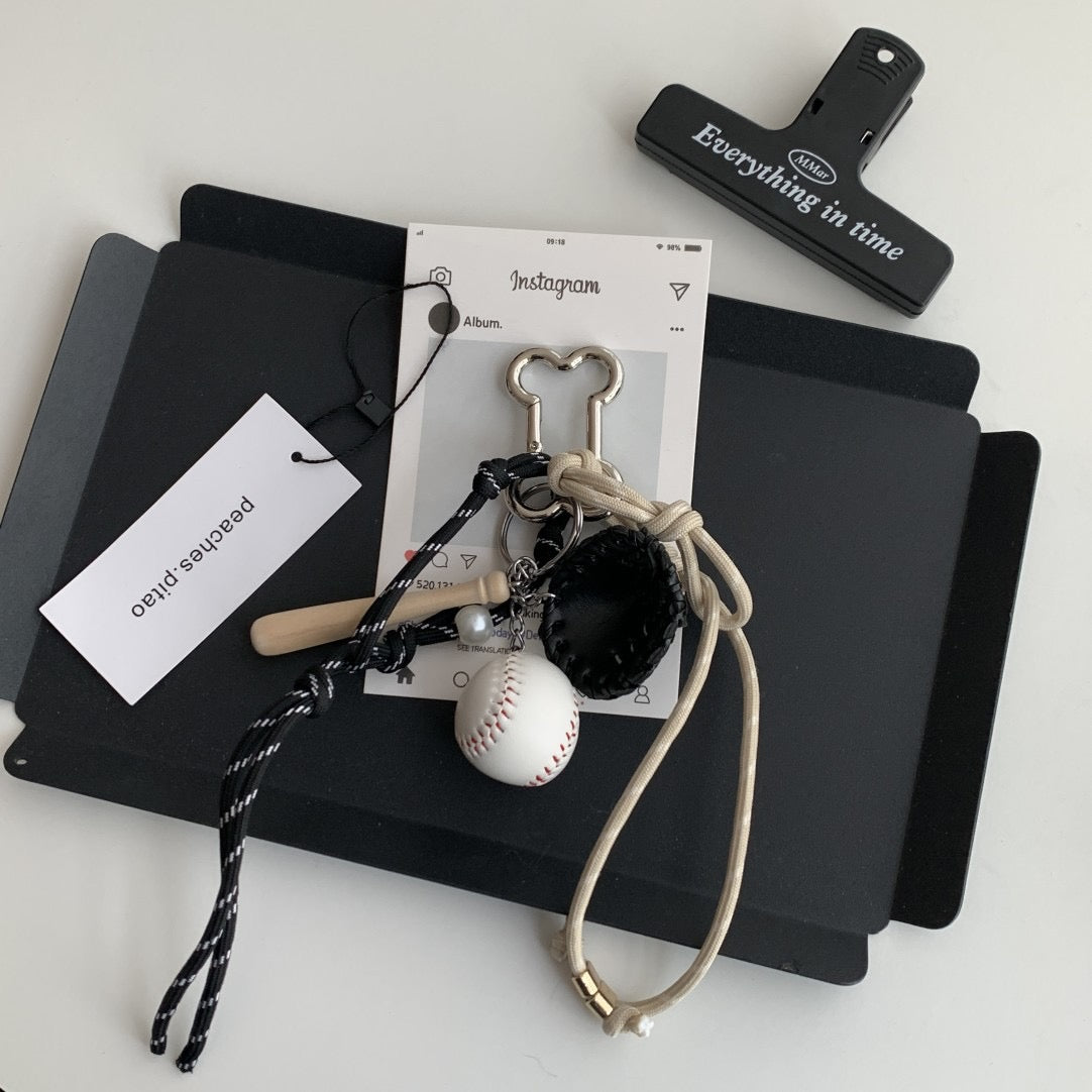 Bag Charm | Mini Baseball, Pretzel Puff, Heart Keychain Accessory